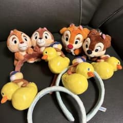 칩과 데일 어깨 놓기 봉제 인형 카츄샤 세트 디즈니
