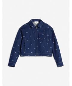 KITSUNÉ ZIPPED CROPPED DENIM JACKET S | Mercari