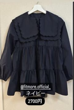 トップス　ネイビー　秋服　ブラウスのサムネイル