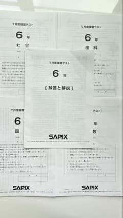 サピックス6年7月度復習テスト2024年未使用原本❗️解答用紙付き❗️ サピックス6年 7月度復習テスト 原本 - メルカリ