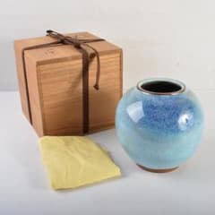 京焼　清水焼　八木一艸作　均窯　花壺　共箱　C　6283C m56545202218_1.jpg?1700020491