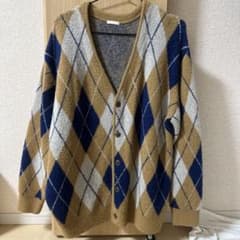 アーガイル柄 ニットカーディガン ブラウンのサムネイル