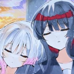 魔法少女ノ魔女裁判 まのさば 手描きイラスト 色紙 ファンアート