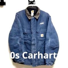 希少】カーハート 企業ロゴ ダックジャケット ネイビー