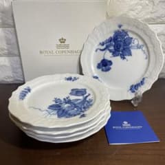 ロイヤルコペンハーゲン ブルーフラワー カーブド 5枚 17.5cm皿 箱入り