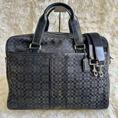 【美品】COACH ビジネスバッグ ブリーフケース シグネチャー 黒 2wayのサムネイル