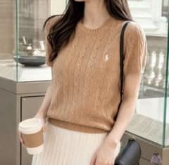 POLO RALPH LAUREN ケーブルニット 半袖 ベージュ S - メルカリ
