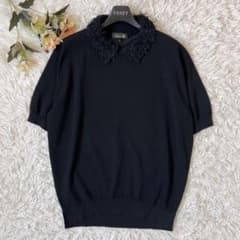 DRAWER ドゥロワー 16G エリ フリンジ ショート スリーブ ニット m56559949555_1.jpg?1755747961