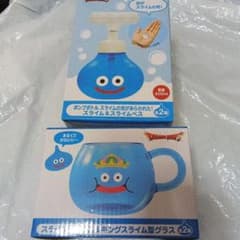 슬라임 펌프 병 400ml 블루와 킹 슬라임 형 유리 2 개 세트