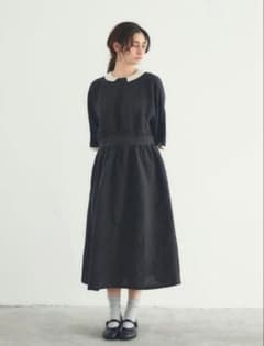 美品✨MAGALI ベルギーリネンブラウジングワンピース　バイカラー（ベージュ）のサムネイル