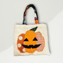 カボチャの顔付きトートバッグ ハロウィン用のサムネイル
