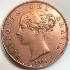 1858イギリス 1/2ペニー青銅貨 ビクトリア - メルカリ