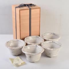 和食器　茶懐石　志野焼　加藤十右衛門　向付　五客　共箱　C　9015 和食器 茶懐石 志野焼 加藤十右衛門 向付 五客 共箱 C 9015 - メルカリ
