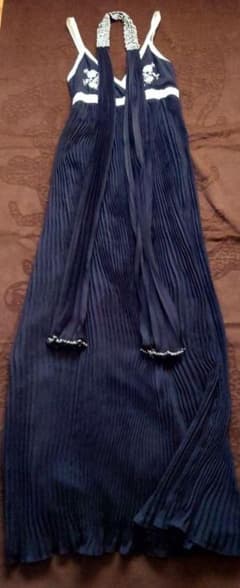 【美品】グレースクラス　ロングワンピース　36　バッグチュールリボン付き