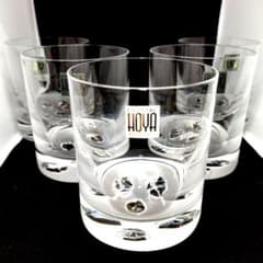 新品未使用希少HOYAクリスタルカットロックグラス石庭5客揃い江戸切子