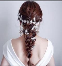 ウエディング　ヘッドアクセ　ヘアピン　イヤリングセット　星のサムネイル