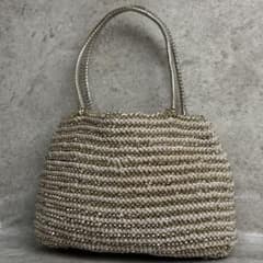 ✨美品✨ アンテプリマ トートバッグ 編み込み ラメ糸 シャンパン 