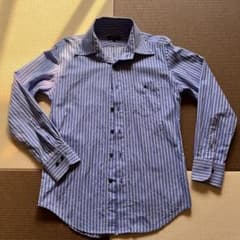 BURBERRY BLACK LABEL 長袖シャツ サイズ2 青白ストライプのサムネイル
