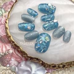 【bs014】水面涼しげネイルチップ/水面ネイルのサムネイル