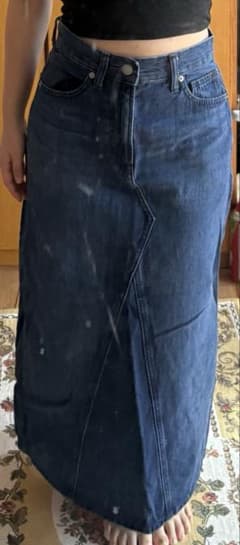 UNIQLO JEANSロングデニムスカートスリット新品