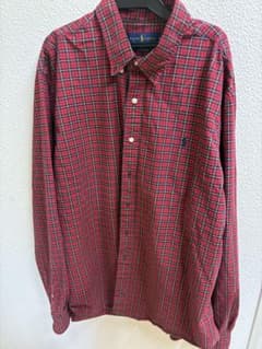 ラルフローレン ストレッチオックスフォード チェックシャツ XXL 赤のサムネイル