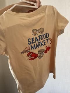 SEAFOOD MARKET キッズベビー用半袖Tシャツ ベージュのサムネイル
