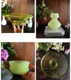 骨董　時代ガラス　希少練りガラス　瓢型　ひょうたん型　花器　花瓶　ウランガラス 骨董 時代ガラス 希少練りガラス 瓢型 ひょうたん型 花器 花瓶 ウラン