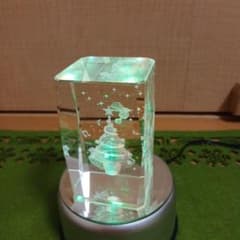 クリスマスツリー 3Dクリスタル 置物 LED台座付きのサムネイル