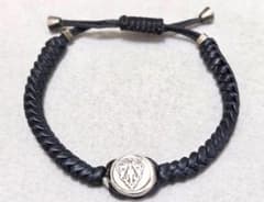 GUCCI グッチ クレスト エンブレム 編み込みレザーブレスレット 42794