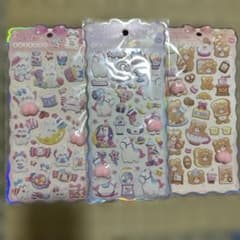 3D立体 おしりシール ぷっくり カートゥーン ステッカー 3シートセットのサムネイル