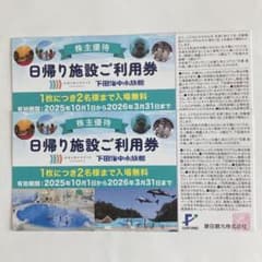 藤田観光 株主優待 日帰り施設ご利用券 2枚　②のサムネイル