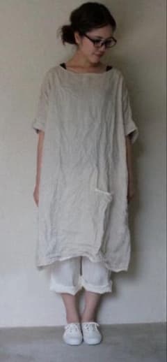 Gauze#ガーゼ■リネン シャンブレーボックスワンピースのサムネイル
