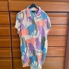 LAZY OAF シャツワンピース(猫、パステルカラー、半袖)のサムネイル