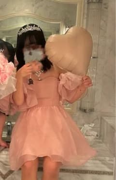 ホカンス オフショルダー フリル ミニドレス ピンクのサムネイル