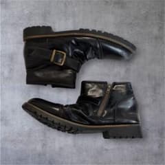 靴 00s Gimmick Leather Back Zip Boots y2k 00s archive sidezip boots gimmick y2k 43 - メルカリ