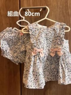 組曲　花柄セットアップワンピース　リボンつきのサムネイル