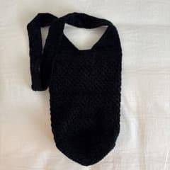 ブラック ニット ショルダーバッグ　古着のサムネイル