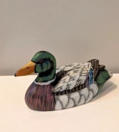 木製 デコイ Wooden Duck Decoy鴨 カモ 水鳥 木彫 - メルカリ