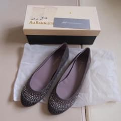Au BANNISTER Studded Flat Shoes, Gray, Size 39