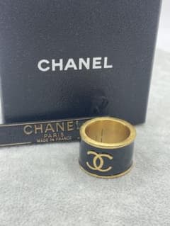 CHANEL シャネル ゴールドブラックココマーク ハート リング 指輪 14号 