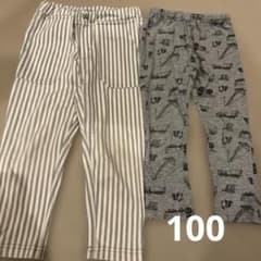 プティマイン　SKAP 100 ストライプ　乗り物柄パンツ