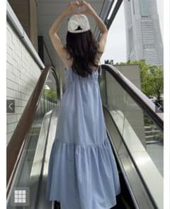 GRL リボンストラップギャザーキャミワンピース 【値下げ中‼️】のサムネイル