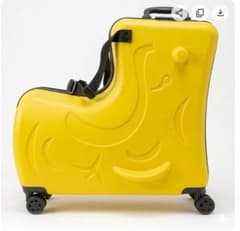 中古】子供が乗れるキャリーケース キッズトラベルM イエロー Z47 