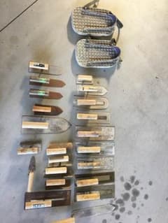 左官鏝セット ほぼ新品な物からまだまだ使えるものまで、道具箱新品 NCでのサムネイル