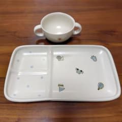 子供用 砥部焼　プレート 取っ手付き茶碗セット　　すこし屋のサムネイル