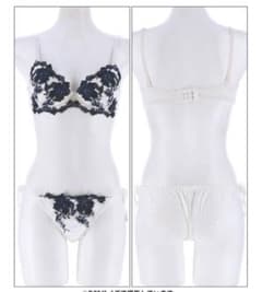 ホワイト　flowerレース　ブラジャー　サイド紐 フルバック C65 Mのサムネイル