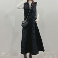 【新品】Futier Landジャガード素材 ノースリーブ ロングワンピースMのサムネイル
