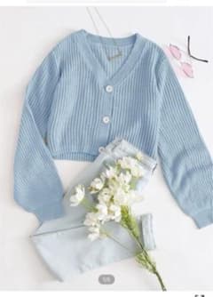 SHEIN カーディガン　ビショップスリーブボタンアップのサムネイル