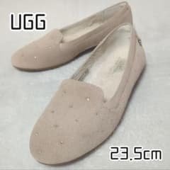 美品 UGG 23.5cm ベントリー スワロフスキー キルト フラットパンプス