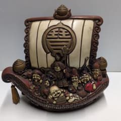 七福神 船の陶器置物 七福神 船の陶器置物